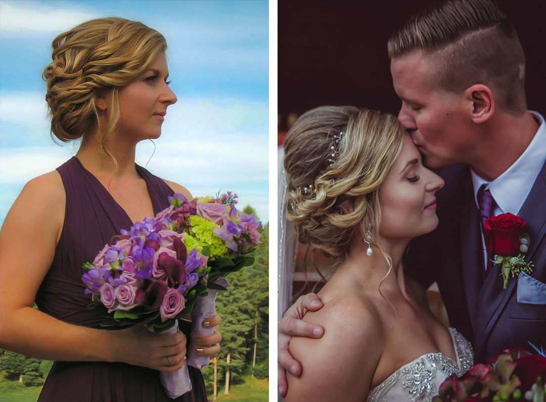 Romantic wedding hair styles by Jennifer's Hair Boutique in Aurora